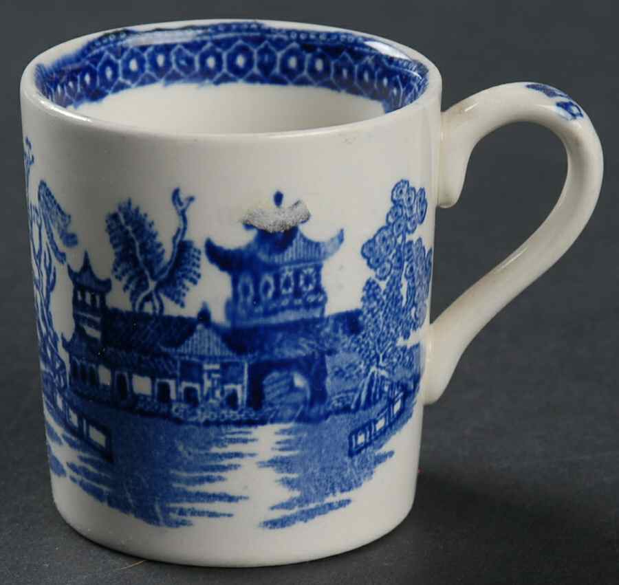 Willow Blue (No Gold Trim) Flat Demitasse Cup by Burgess & Leigh-1