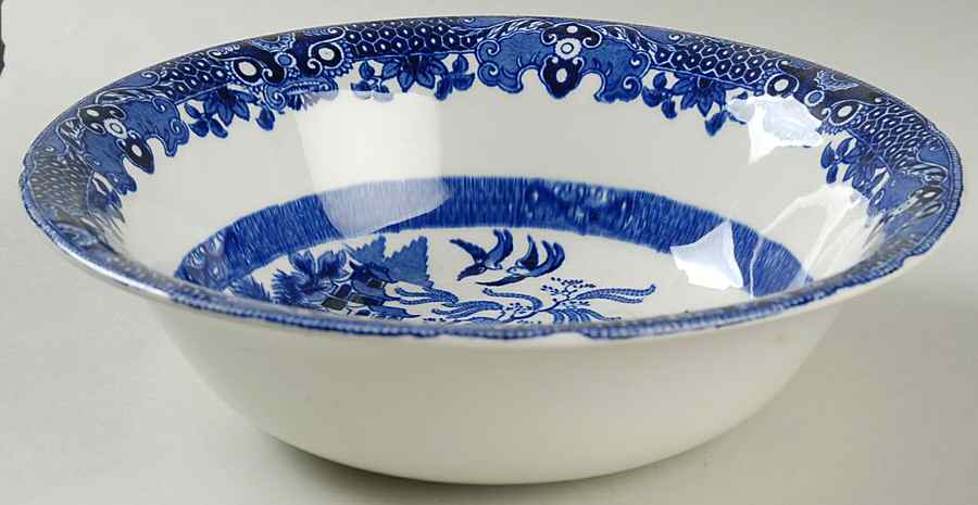 Willow Blue (No Gold Trim) 9" Round Vegetable Bowl by Burgess & Leigh-1