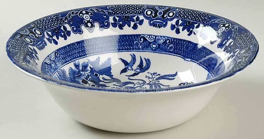 Willow Blue (No Gold Trim) 8" Round Vegetable Bowl by Burgess & Leigh-1