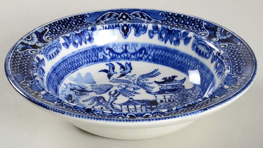 Willow Blue (No Gold Trim) Rim Fruit/Dessert (Sauce) Bowl by Burgess & Leigh-1