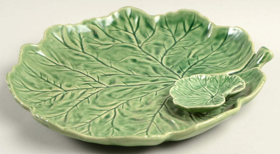Dragonfly (Green) Party/Serving/Chip & Dip Plate by Bordallo Pinheiro-1
