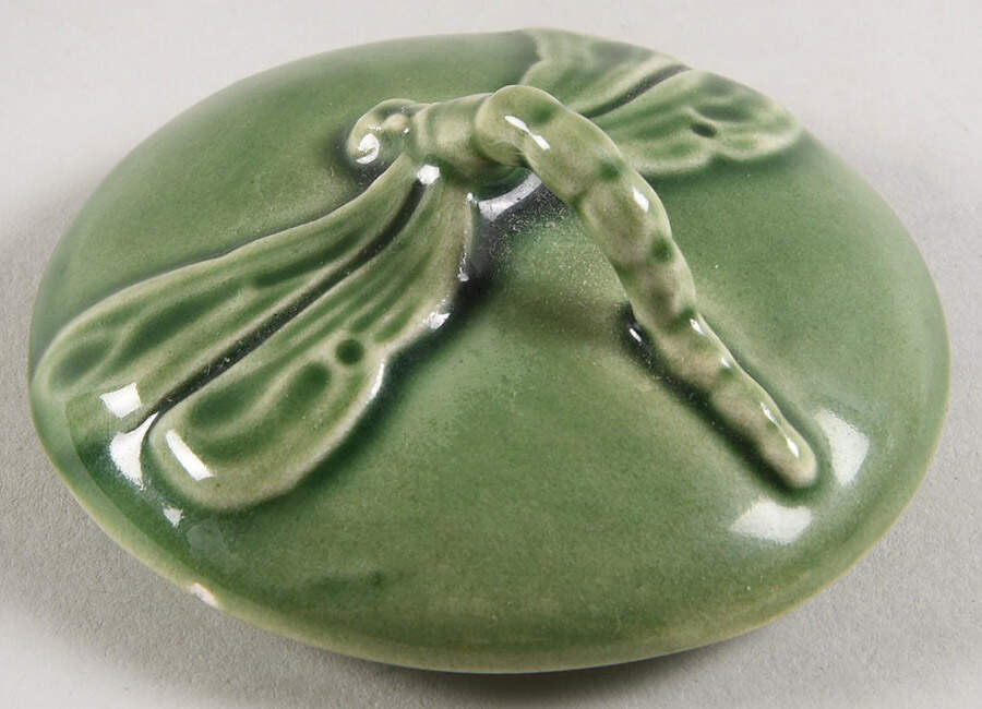 Dragonfly (Green) Lid for Sugar Bowl by Bordallo Pinheiro-1