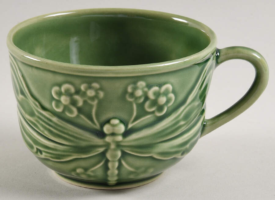 Dragonfly (Green) Flat Cup by Bordallo Pinheiro-1