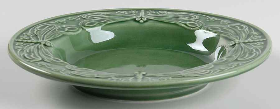 Dragonfly (Green) Large Rim Soup Bowl by Bordallo Pinheiro-1