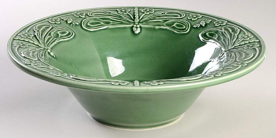 Dragonfly (Green) 10" Large Salad Serving Bowl by Bordallo Pinheiro-1