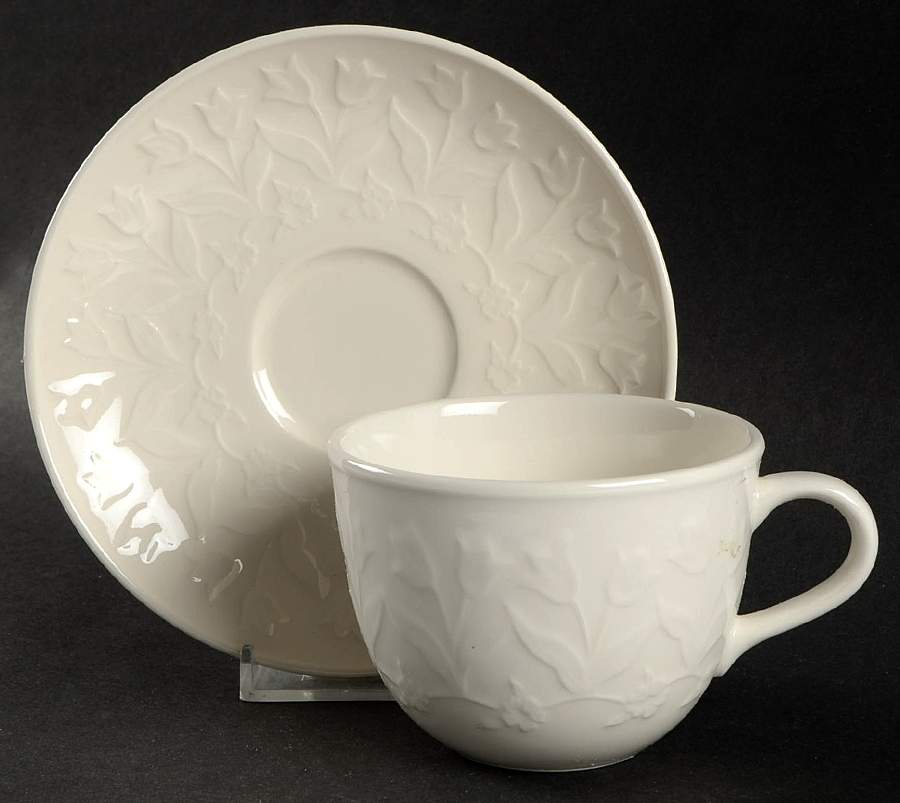 Whisper White Flat Cup & Saucer Set by Block-1