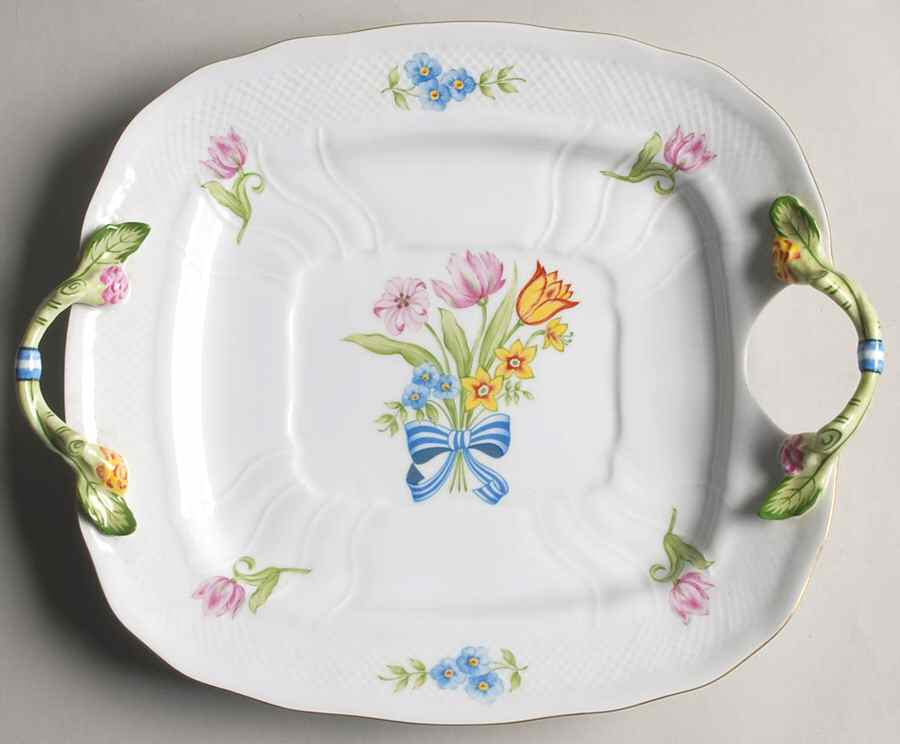 Floral Bouquet 11" Square Tray by Boglar-1