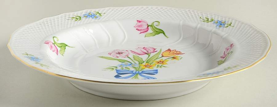 Floral Bouquet Large Rim Soup Bowl by Boglar-1