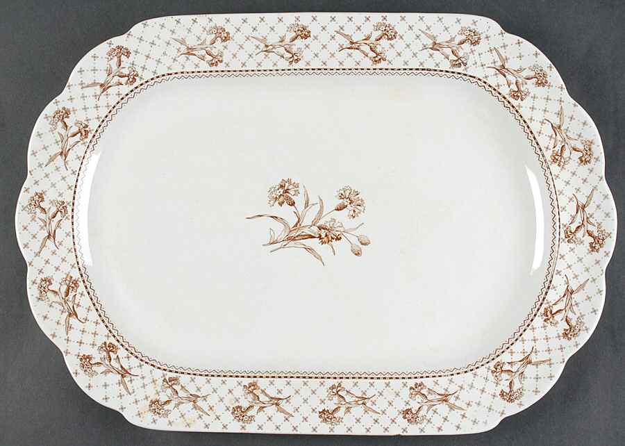 Harvard Brown 16" Oval Serving Platter by Brownfield-1
