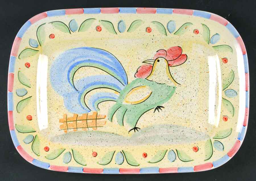 Rooster 15" Oval Serving Platter by Bella-1