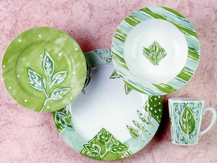 Aqua Leaf Dinner Plate by Block-1