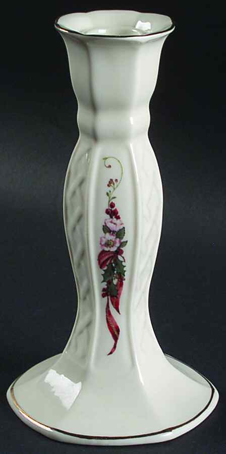 Winter Rose 7" Candlestick by Belleek Pottery (Ireland)-1