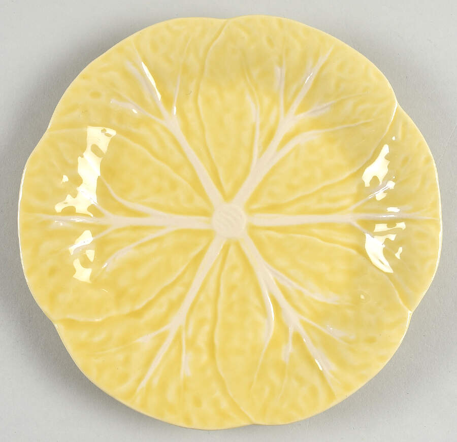 Cabbage Yellow Salad Plate by Bordallo Pinheiro-1