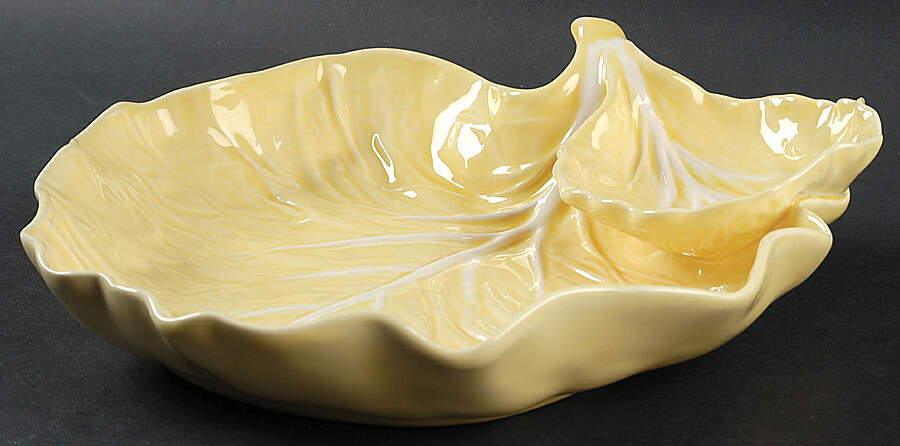 Cabbage Yellow 1 Piece Chip & Dip by Bordallo Pinheiro-1