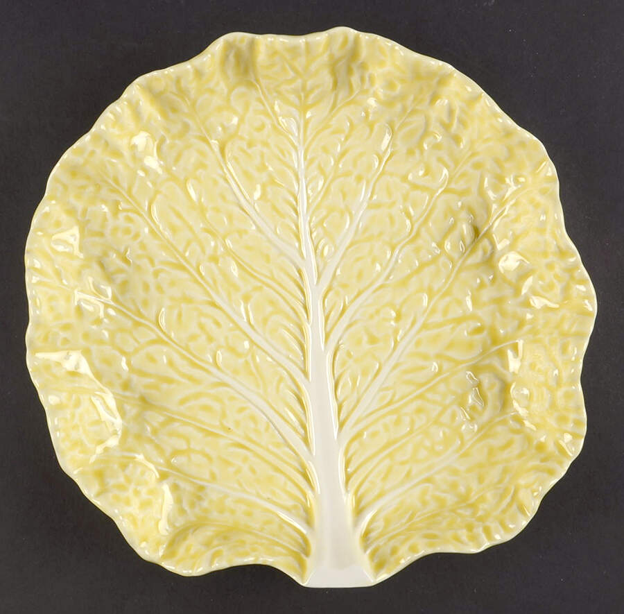 Cabbage Yellow Salad Plate by Bordallo Pinheiro-1