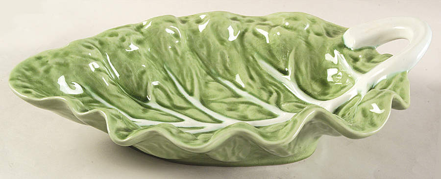 Cabbage Light Green 13" Leaf Bowl by Bordallo Pinheiro-1