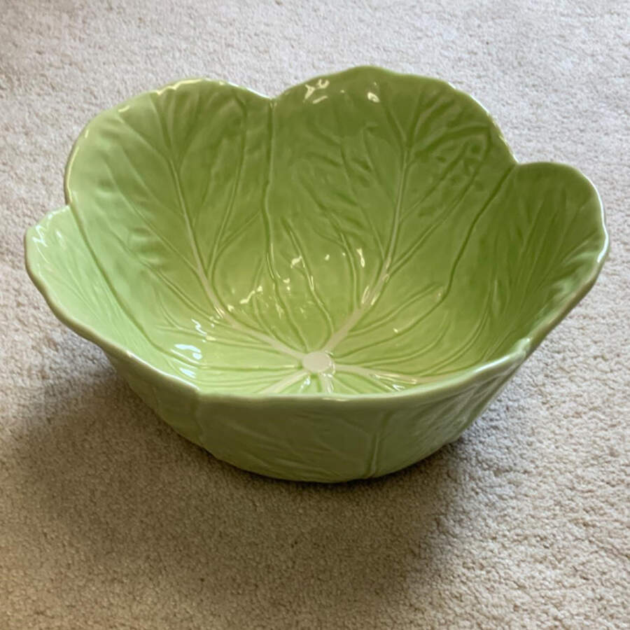 Cabbage Light Green 11" Round Vegetable Bowl by Bordallo Pinheiro-1