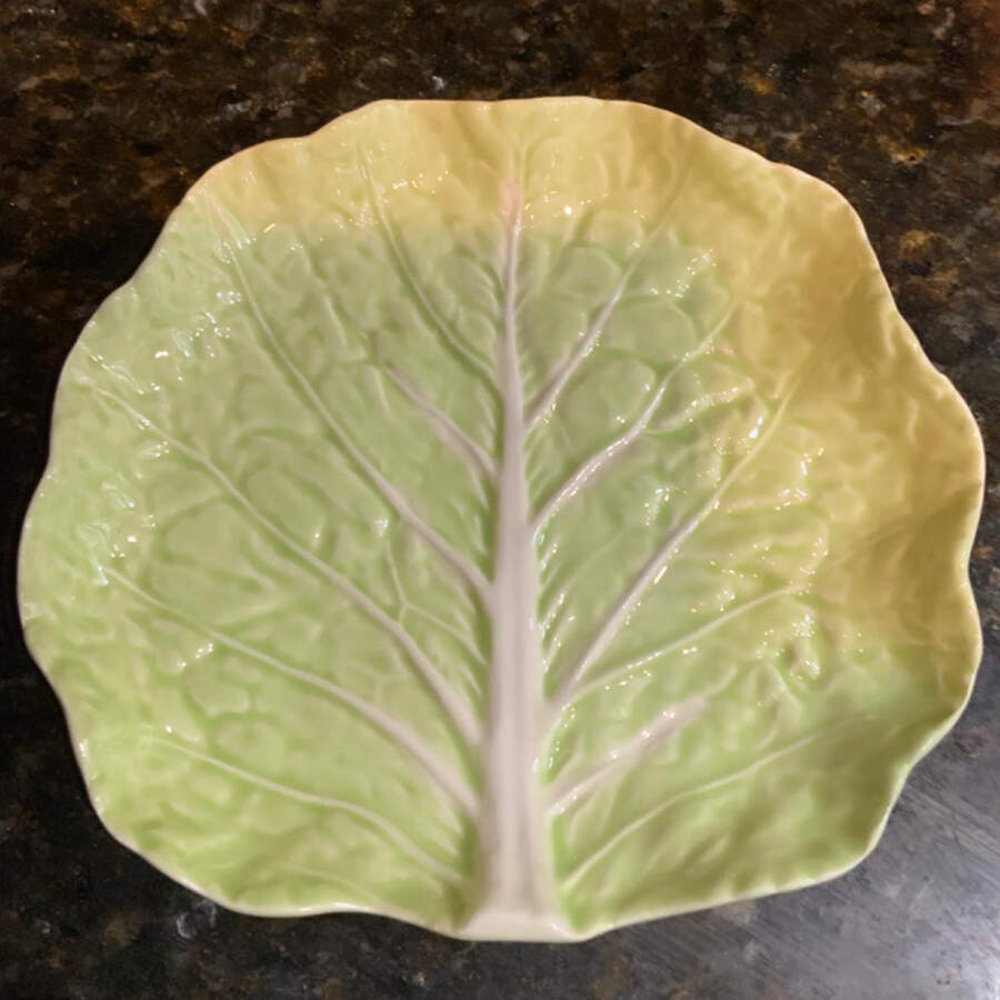 Cabbage Light Green Salad Plate by Bordallo Pinheiro-1