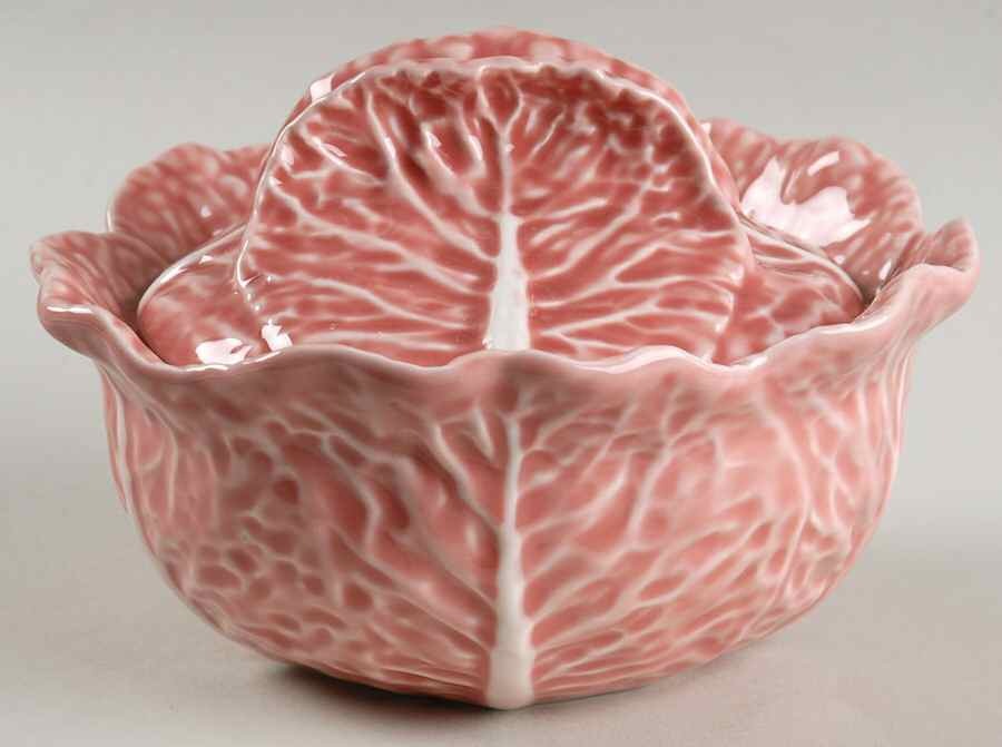 Cabbage Pink Covered Soup Bowl by Bordallo Pinheiro-1
