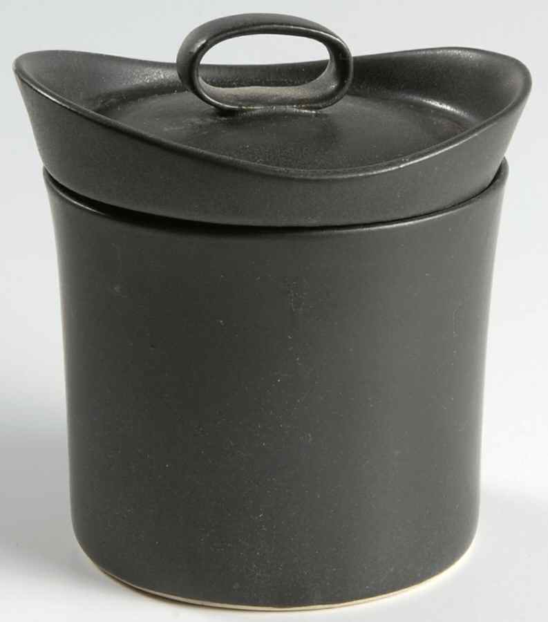 Black Velvet Sugar Bowl & Lid by Bennington Potters-1