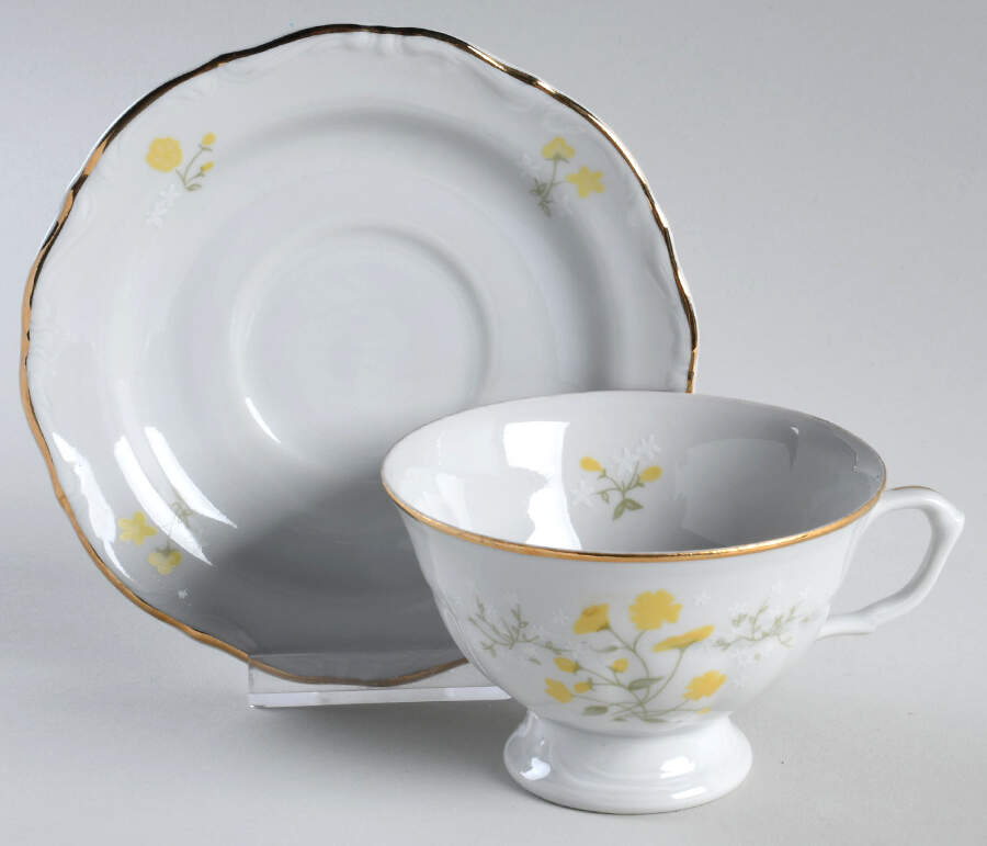Springtime Footed Cup & Saucer Set by Baum Brothers-1