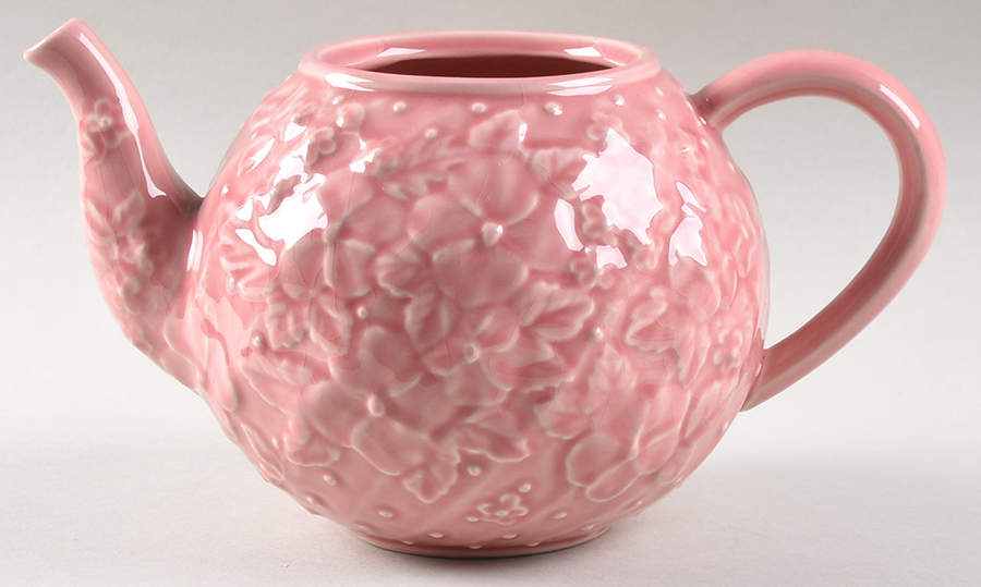 Ingrid Pink Teapot No Lid by Bordallo Pinheiro-1