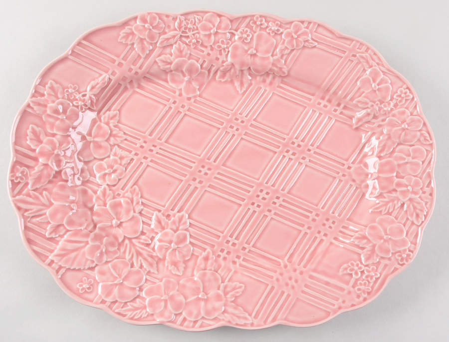 Ingrid Pink 14" Oval Serving Platter by Bordallo Pinheiro-1