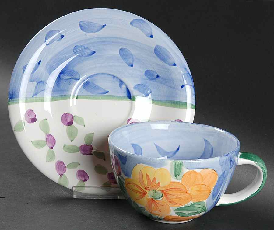 Bouquet Flat Cup & Saucer Set by Bella-1