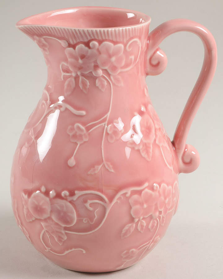 Flowers Pink 20 Oz Pitcher by Bordallo Pinheiro-1