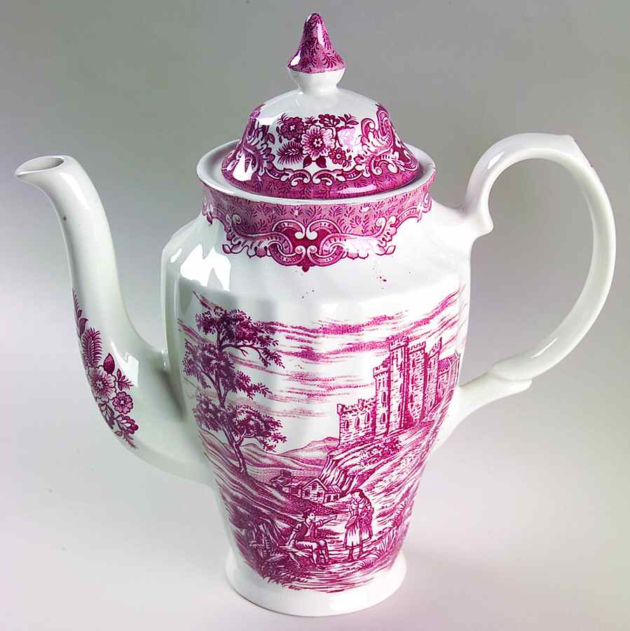 Olde Country Castles Red Coffee Pot & Lid by British Anchor-1