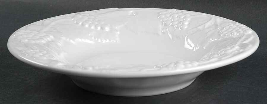 Grape White Large Rim Soup Bowl by Bordallo Pinheiro-1