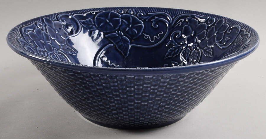 Flowers Blue 11" Large Salad Serving Bowl by Bordallo Pinheiro-1
