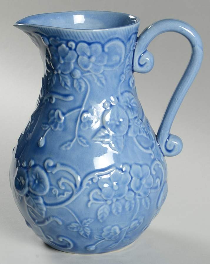 Flowers Blue 64 Oz Pitcher by Bordallo Pinheiro-1