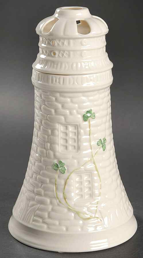Shamrock 2 Piece Lighthouse Candleholder by Belleek Pottery (Ireland)-1