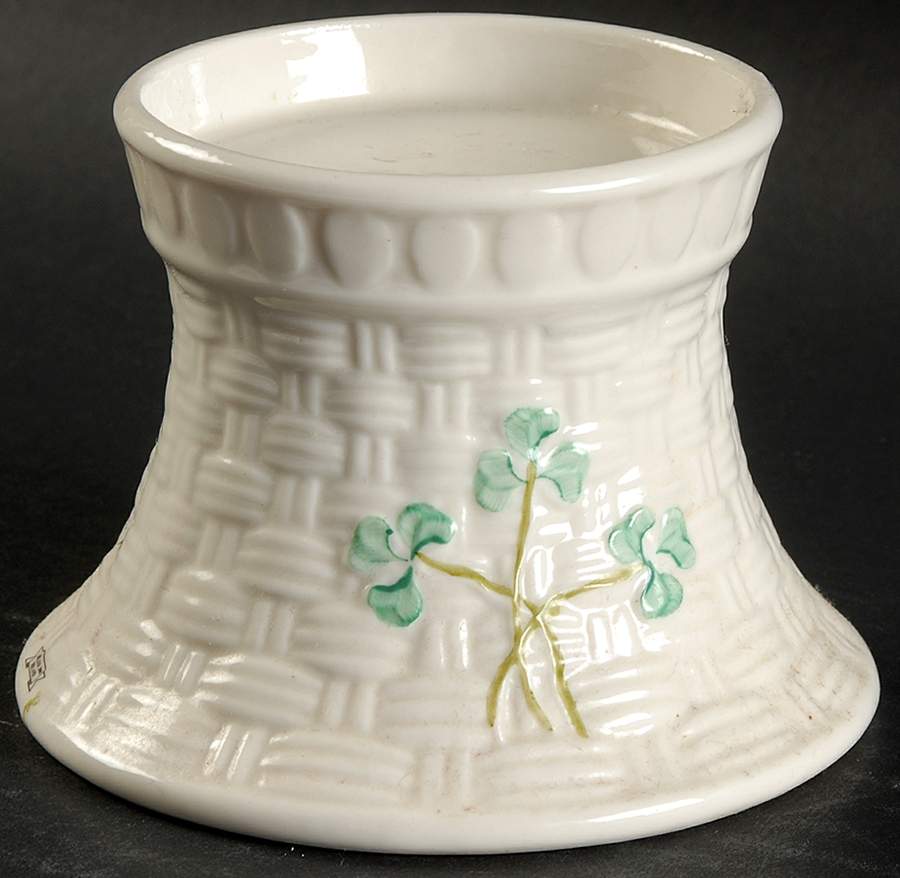 Shamrock 3" Pillar Candleholder by Belleek Pottery (Ireland)-1