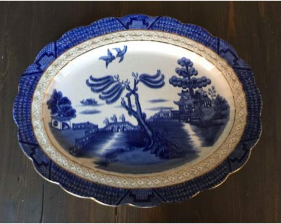 Real Old Willow (No Trim) 15" Oval Serving Platter by Booths-1