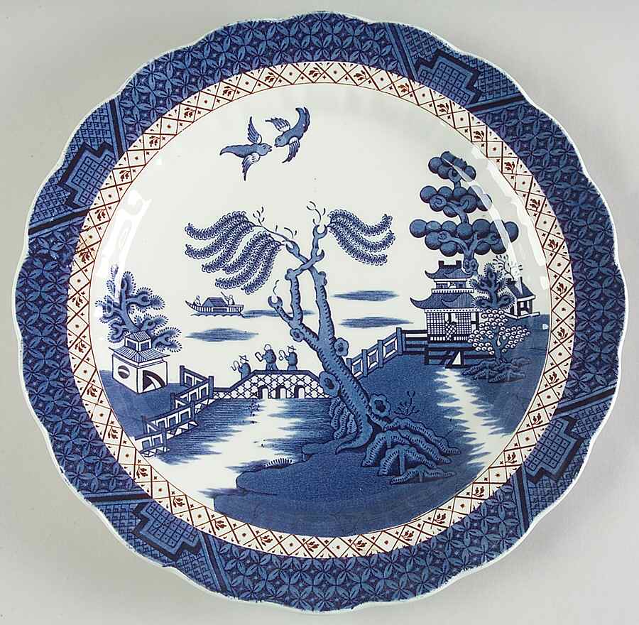 Real Old Willow (No Trim) 11" Chop Plate (Round Platter) by Booths-1