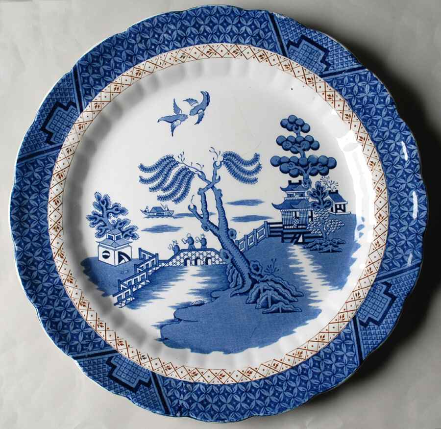 Real Old Willow (No Trim) 13" Chop Plate (Round Platter) by Booths-1