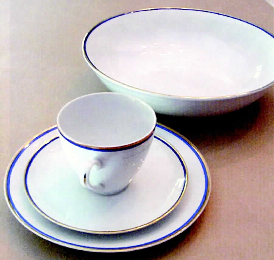 Pompadour Cobalt Blue Flat Cup & Saucer Set by Bohemia Ceramic Works-1