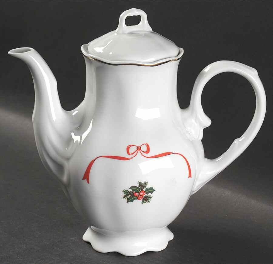Basket of Cheer (Scalloped, No Emboss) Coffee Pot & Lid by Baum Brothers-1