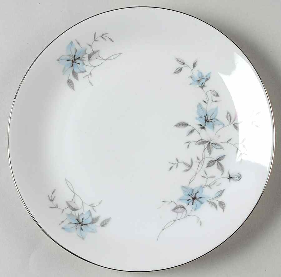 Blue Fantasy (Platinum Trim) Salad Plate by Bohemia Ceramic Works-1