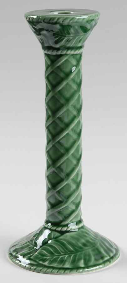 Leaf Service Green 9" Tall Candlestick by Bordallo Pinheiro-1