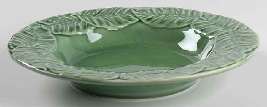 Leaf Service Green Large Rim Soup Bowl by Bordallo Pinheiro-1