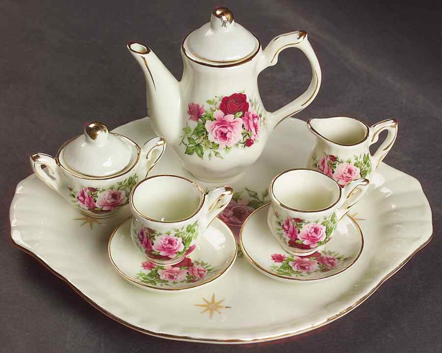 Victorian Rose (10 Piece) Miniature Tea Set by Baum Brothers-1