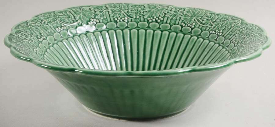 Green Grape Leaf Large Salad Serving Bowl by Bordallo Pinheiro-1