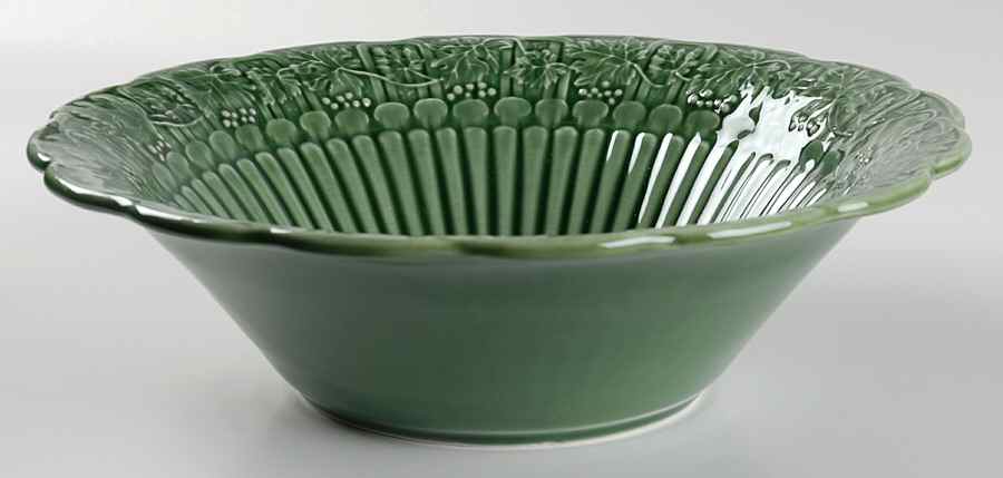Green Grape Leaf 11" Round Serving Bowl by Bordallo Pinheiro-1
