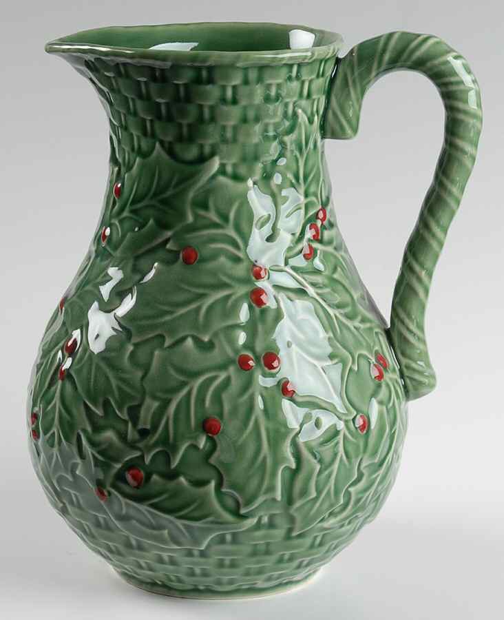 Holly (Christmas Holly) 64 Oz Pitcher by Bordallo Pinheiro-1