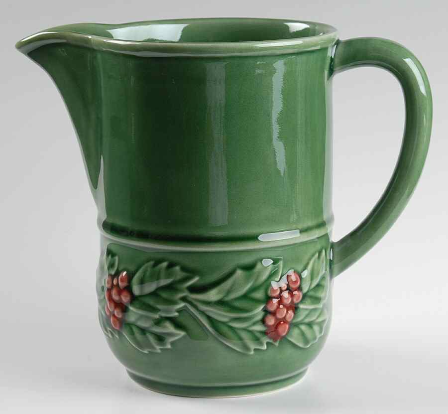 Holly (Christmas Holly) 40 Oz Pitcher by Bordallo Pinheiro-1