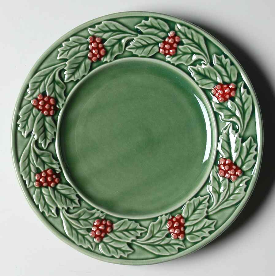 Holly (Christmas Holly) Salad Plate by Bordallo Pinheiro-1