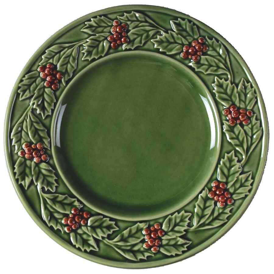 Holly (Christmas Holly) Luncheon Plate by Bordallo Pinheiro-1